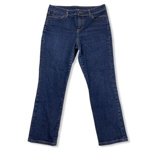 TALBOTS Cropped Denim Blue Jeans Dark Wash 31" Waist No Size Stretch